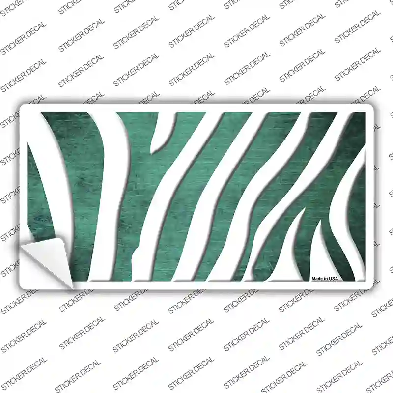 Mint White Zebra Oil Rubbed Novelty Sticker Decal