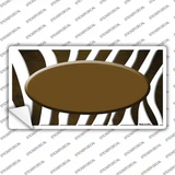 Brown White Zebra Oval Oil Rubbed Novelty Sticker Decal