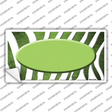 Lime Green White Zebra Oval Oil Rubbed Novelty Sticker Decal