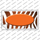 Orange White Zebra Oval Oil Rubbed Novelty Sticker Decal