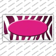 Pink White Zebra Oval Oil Rubbed Novelty Sticker Decal