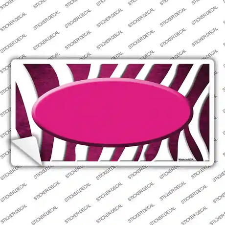 Pink White Zebra Oval Oil Rubbed Novelty Sticker Decal