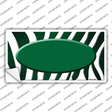 Green White Zebra Oval Oil Rubbed Novelty Sticker Decal