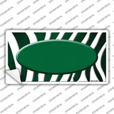 Green White Zebra Oval Oil Rubbed Novelty Sticker Decal