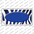 Blue White Zebra Oval Oil Rubbed Novelty Sticker Decal