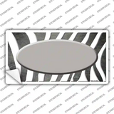 Gray White Zebra Oval Oil Rubbed Novelty Sticker Decal