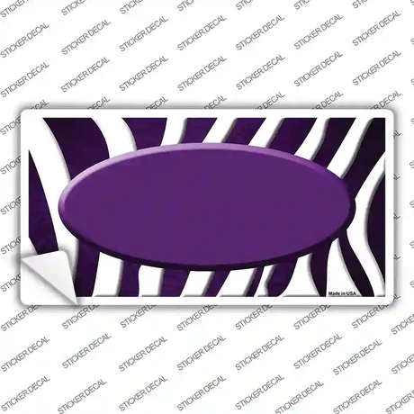 Purple White Zebra Oval Oil Rubbed Novelty Sticker Decal