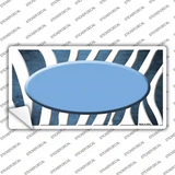 Light Blue White Zebra Oval Oil Rubbed Novelty Sticker Decal