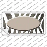 Tan White Zebra Oval Oil Rubbed Novelty Sticker Decal