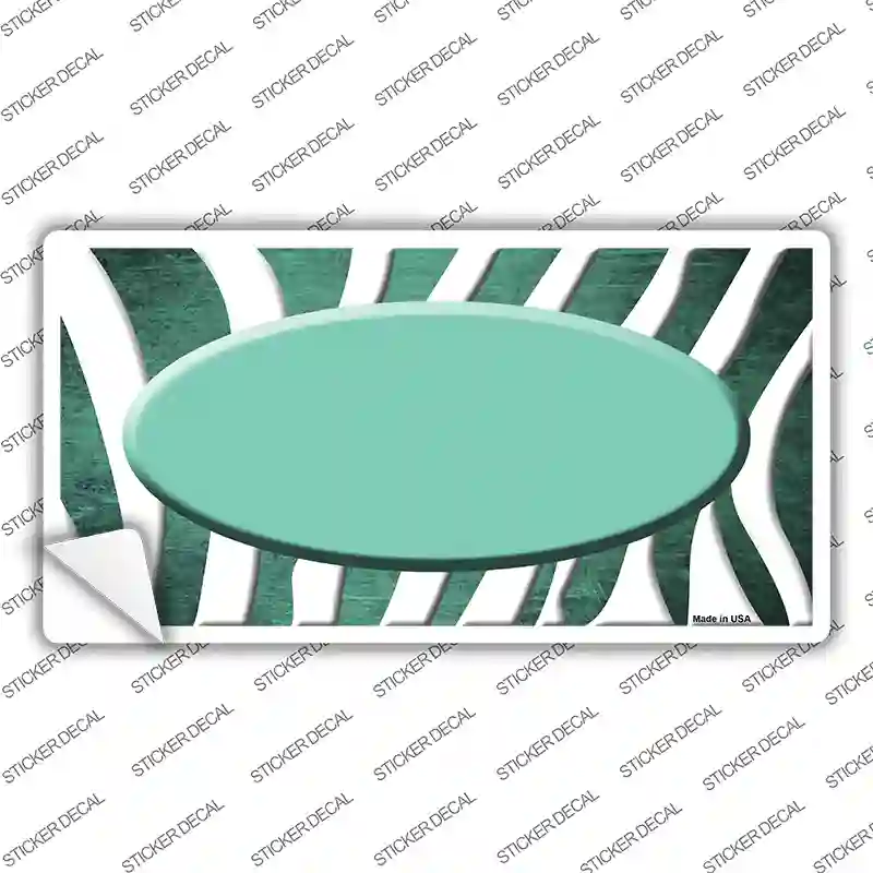 Mint White Zebra Oval Oil Rubbed Novelty Sticker Decal