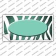 Mint White Zebra Oval Oil Rubbed Novelty Sticker Decal