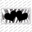 Black White Zebra Hearts Oil Rubbed Novelty Sticker Decal