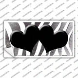 Black White Zebra Hearts Oil Rubbed Novelty Sticker Decal