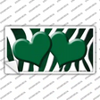 Green White Zebra Hearts Oil Rubbed Novelty Sticker Decal