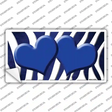 Blue White Zebra Hearts Oil Rubbed Novelty Sticker Decal