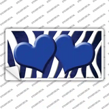 Blue White Zebra Hearts Oil Rubbed Novelty Sticker Decal