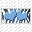 Light Blue White Zebra Hearts Oil Rubbed Novelty Sticker Decal