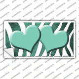 Mint White Zebra Hearts Oil Rubbed Novelty Sticker Decal