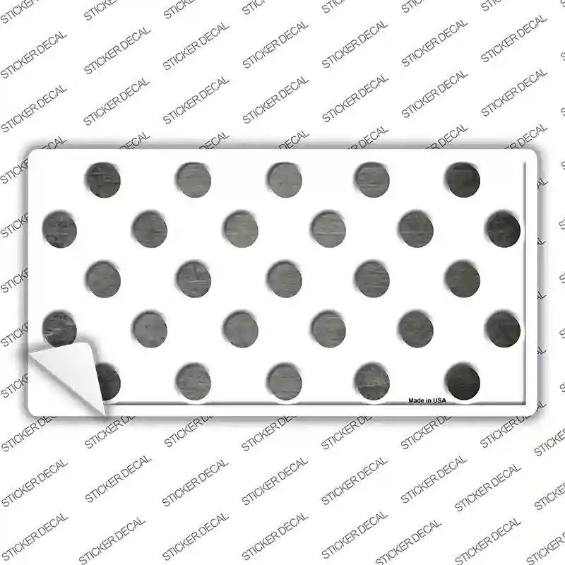 Gray White Dots Oil Rubbed Novelty Sticker Decal