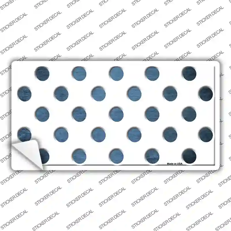 Light Blue White Dots Oil Rubbed Novelty Sticker Decal