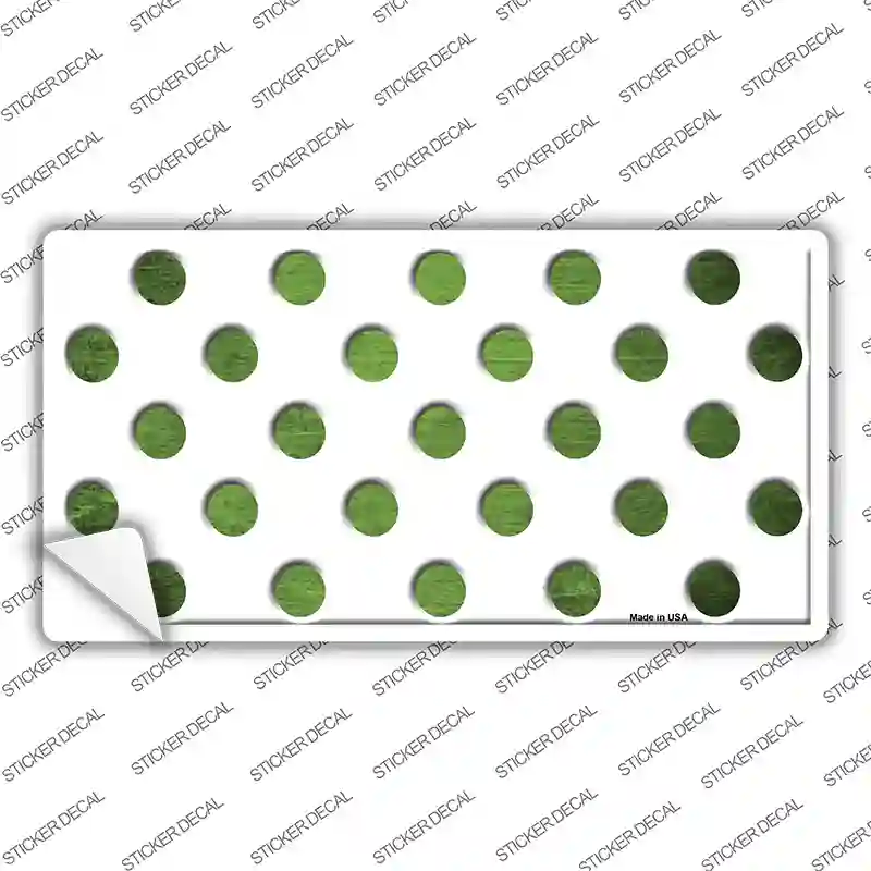 Lime Green White Dots Oil Rubbed Novelty Sticker Decal