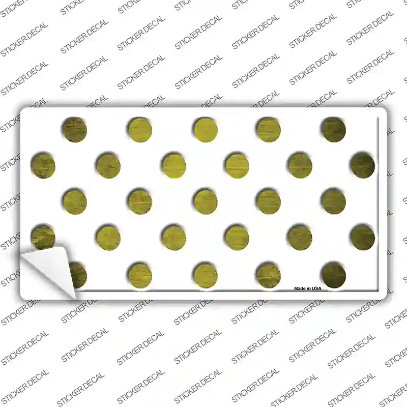 Yellow White Dots Oil Rubbed Novelty Sticker Decal