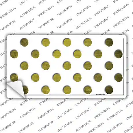 Yellow White Dots Oil Rubbed Novelty Sticker Decal