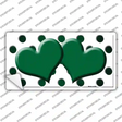 Green White Dots Hearts Oil Rubbed Novelty Sticker Decal