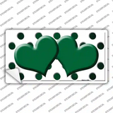Green White Dots Hearts Oil Rubbed Novelty Sticker Decal