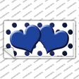 Blue White Dots Hearts Oil Rubbed Novelty Sticker Decal