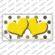 Yellow White Dots Hearts Oil Rubbed Novelty Sticker Decal