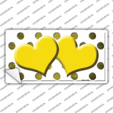 Yellow White Dots Hearts Oil Rubbed Novelty Sticker Decal