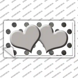 Gray White Dots Hearts Oil Rubbed Novelty Sticker Decal