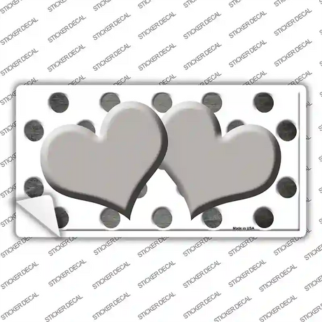 Gray White Dots Hearts Oil Rubbed Novelty Sticker Decal