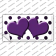 Purple White Dots Hearts Oil Rubbed Novelty Sticker Decal