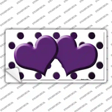 Purple White Dots Hearts Oil Rubbed Novelty Sticker Decal