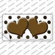 Brown White Dots Hearts Oil Rubbed Novelty Sticker Decal