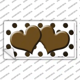 Brown White Dots Hearts Oil Rubbed Novelty Sticker Decal
