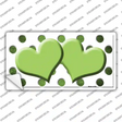 Lime Green White Dots Hearts Oil Rubbed Novelty Sticker Decal