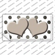 Tan White Dots Hearts Oil Rubbed Novelty Sticker Decal