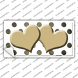 Gold White Dots Hearts Oil Rubbed Novelty Sticker Decal