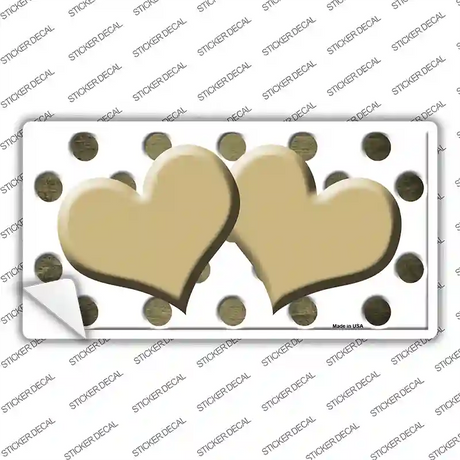 Gold White Dots Hearts Oil Rubbed Novelty Sticker Decal