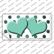 Mint White Dots Hearts Oil Rubbed Novelty Sticker Decal