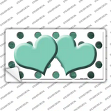 Mint White Dots Hearts Oil Rubbed Novelty Sticker Decal