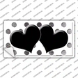 Black White Dots Hearts Oil Rubbed Novelty Sticker Decal