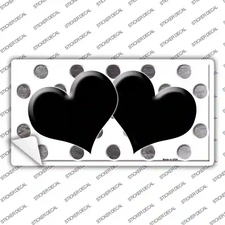Black White Dots Hearts Oil Rubbed Novelty Sticker Decal