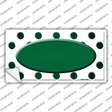 Green White Dots Oval Oil Rubbed Novelty Sticker Decal