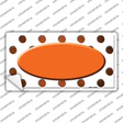 Orange White Dots Oval Oil Rubbed Novelty Sticker Decal