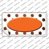 Orange White Dots Oval Oil Rubbed Novelty Sticker Decal