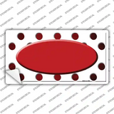 Red White Dots Oval Oil Rubbed Novelty Sticker Decal